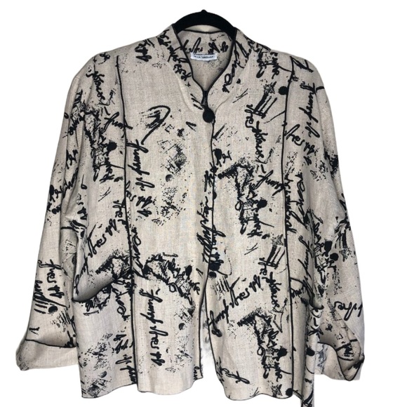 VINTAGE LOUIS SIMON LINEN SHIRT SIZE S - Picture 1 of 11